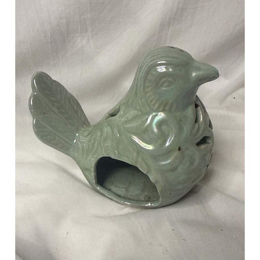 Potpourri Sachet Sage Bird Tea Light Votive Luminary Garden Pottery Decor Shabby - Picture 2 of 10